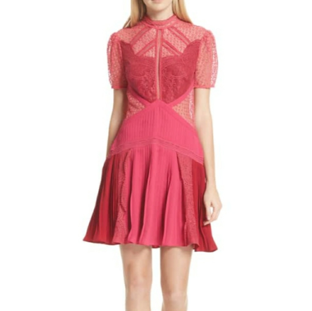 Self-Portrait Paneled Lace Dress